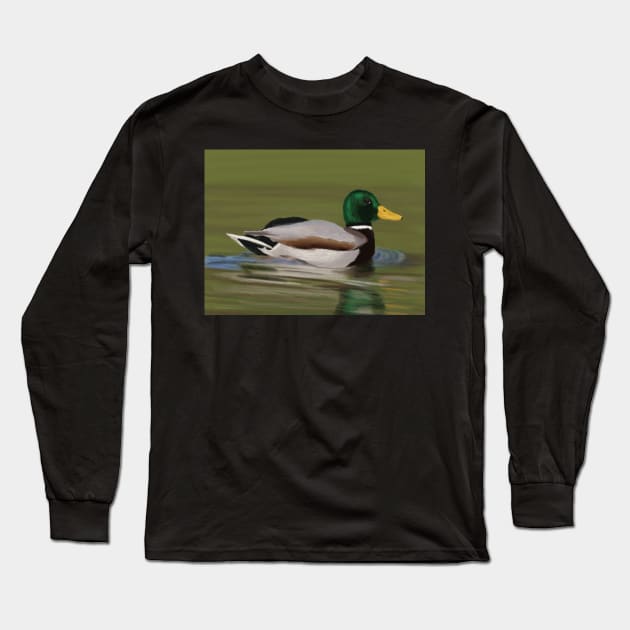 Mallard painting Long Sleeve T-Shirt by tooner96